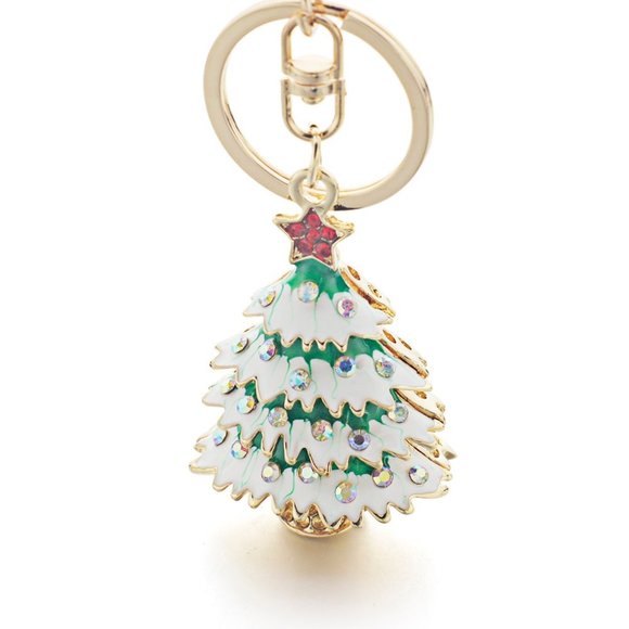Christmas Tree Keychain/Bag Charm with Enameling and Crystals NWT - Picture 3 of 5